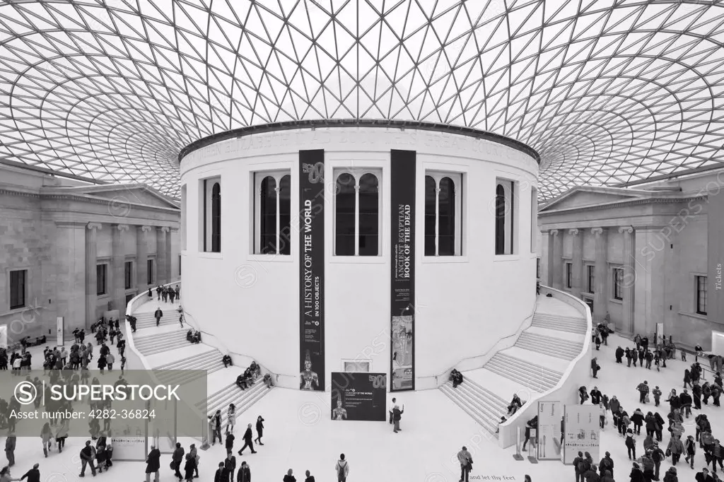 England, London, British Museum. Glass ceiling of the British Museum.