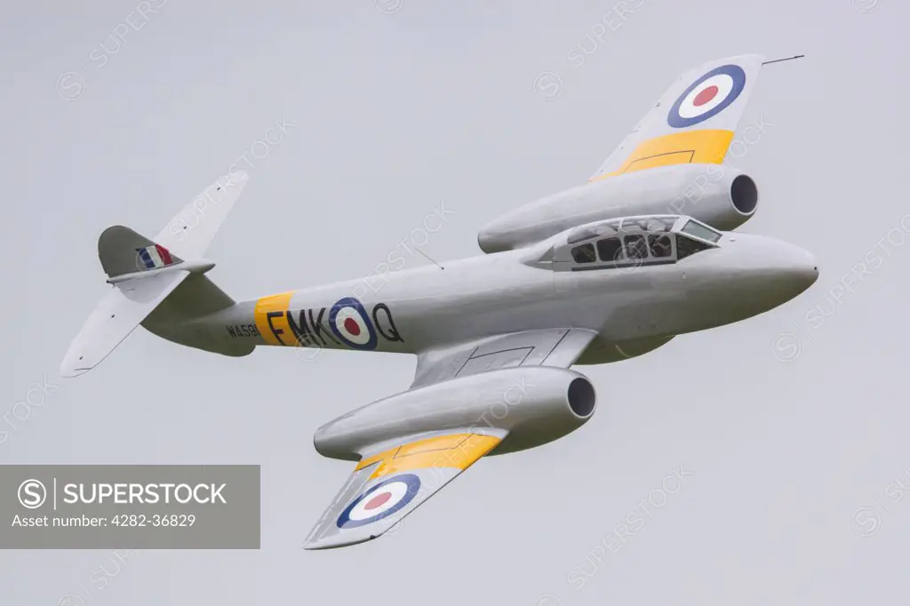England, Somerset, Yeovilton. View of Gloster Meteor which is Britains first jet fighter.