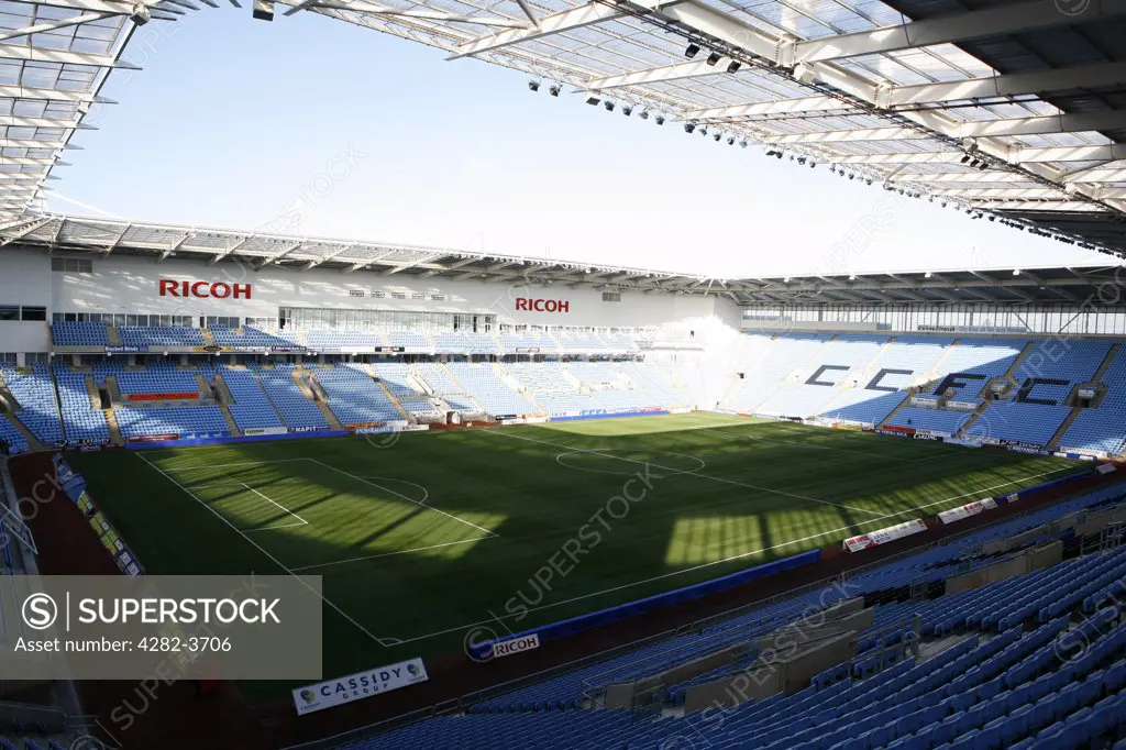 England, West Midlands, Coventry. A view of the Ricoh Stadium which is home to Coventry City Football Club.