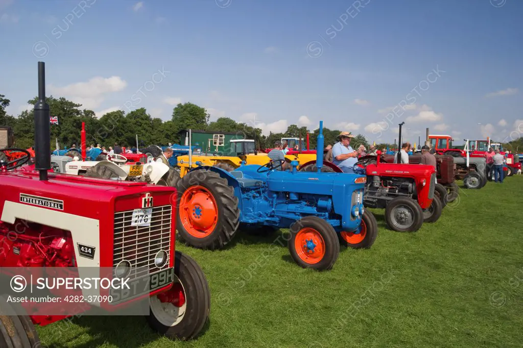 England, East Yorkshire, Driffield. Vintage tractors at Driffield steam rally.