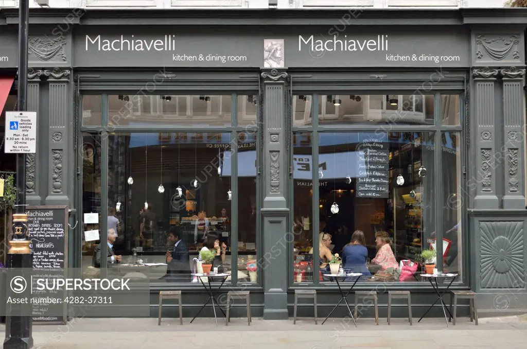 England, London, Covent Garden. Machiavelli Kitchen And Dining Room on Long Acre.