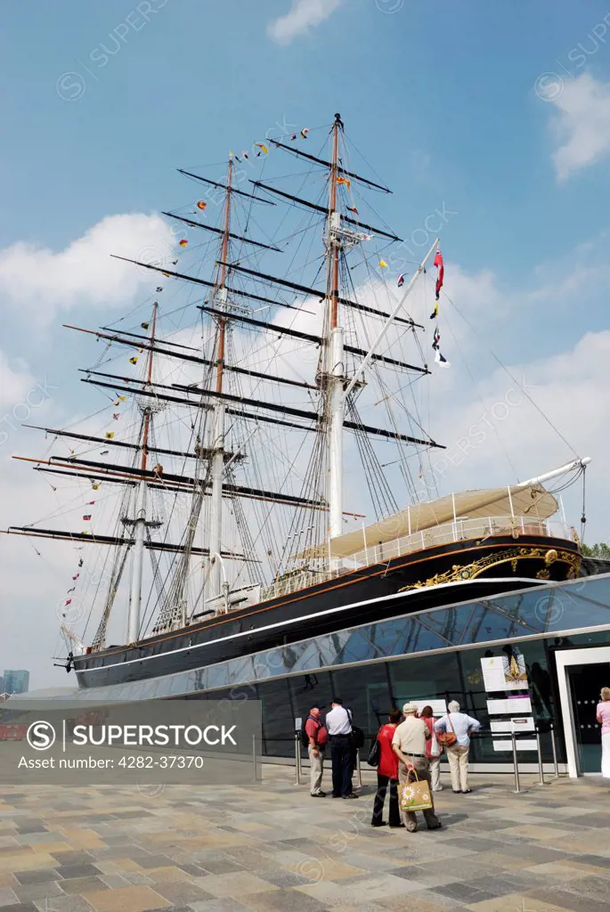 England, London, Greenwich. The Cutty Sark ship after its restoration lasting six years.