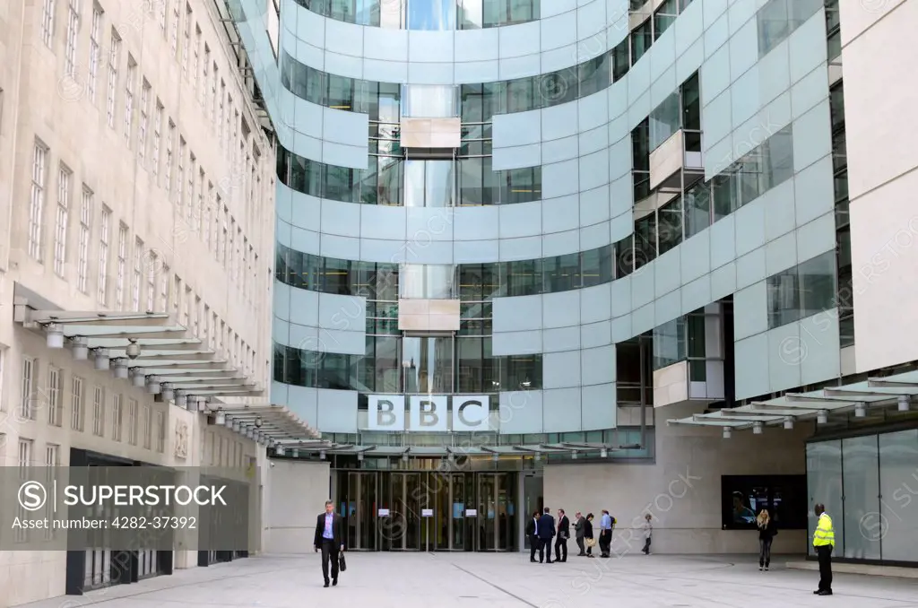 England, London, Westminster. BBC Broadcasting House new East Wing at Portland Place.