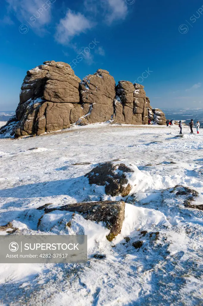 England, Devon, Ilsington. Haytor Rocks which is a granite tor in Dartmoor National Park.