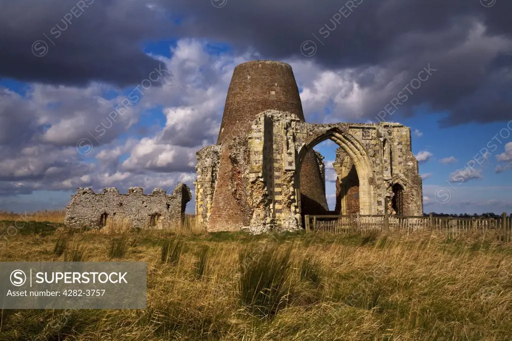 England, Norfolk, St. Benets Abbey. The ruins of St. Benets Abbey on the Norfolk Broads.