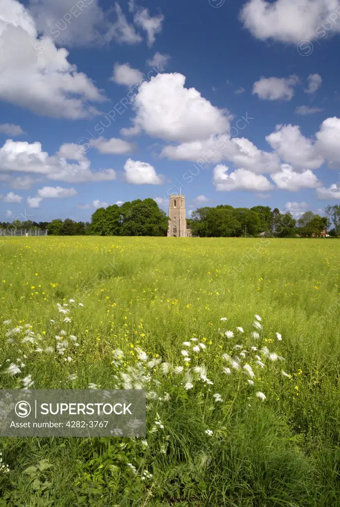 England, Norfolk, Barton Turf. Traditional Norfolk flint Church of St. Michael and All Angels.