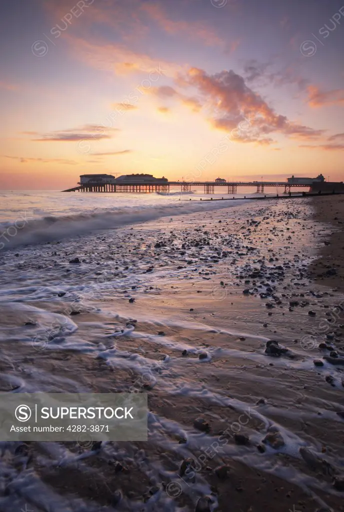 England, Norfolk, Cromer. Cromer Pier at sunrise on the North Norfolk Coast.