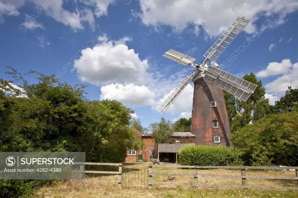 England, Suffolk, Woodbridge. Buttrum's Mill (Trott's Mill) built in 1836, a Grade ll listed tower mill that has been restored to working order.