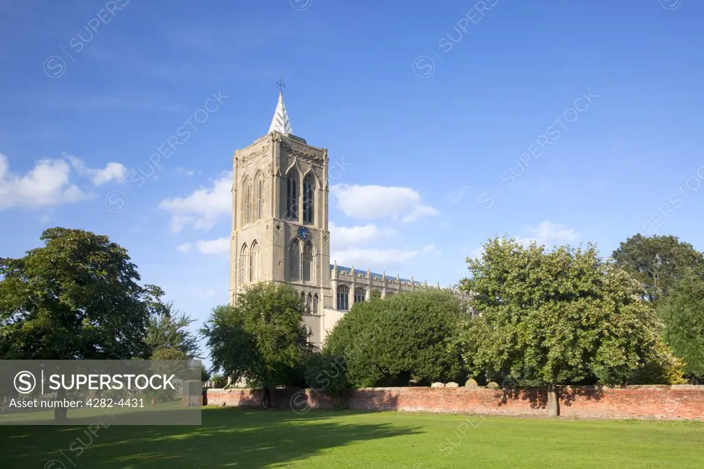 England, Lincolnshire, Gedney. The medieval church of St Mary Magdalene, known as the Cathedral of the Fens, in the village of Gedney.