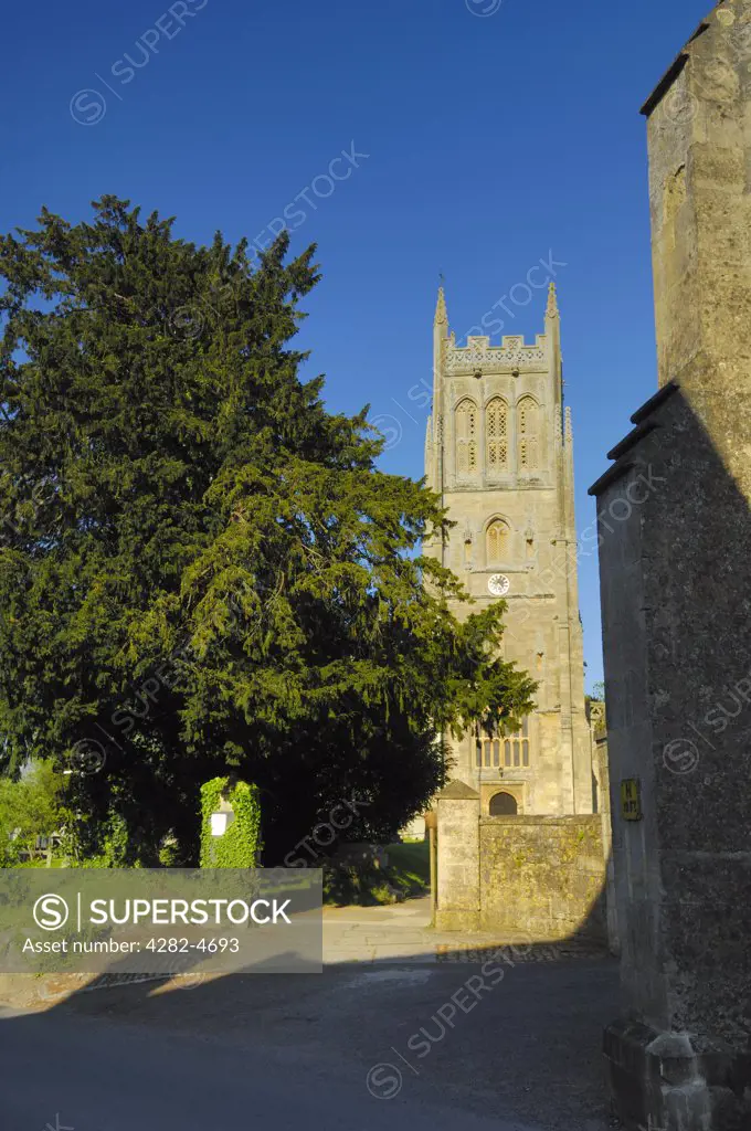 England, Somerset, Bruton. A view toward St. Mary's Church.