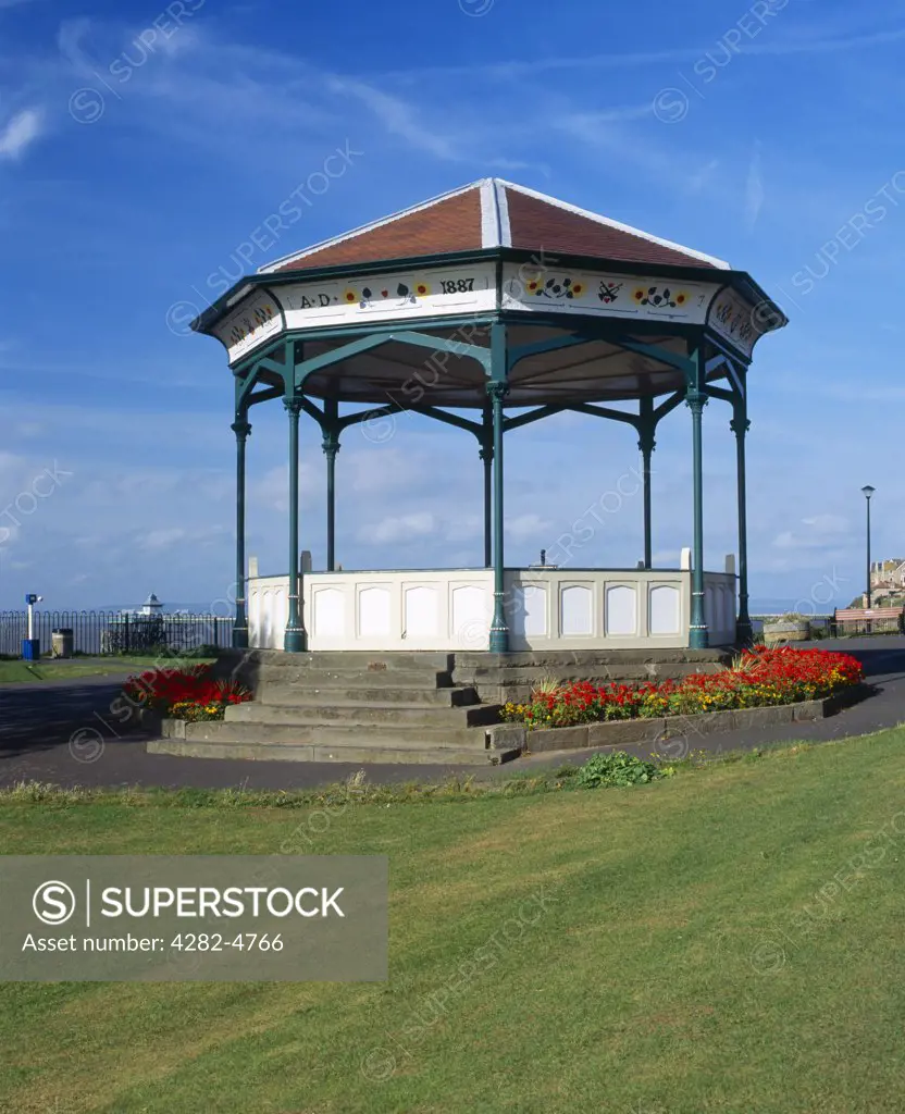 England, Somerset, Clevedon. The bandstand on the seafront at Clevedon.