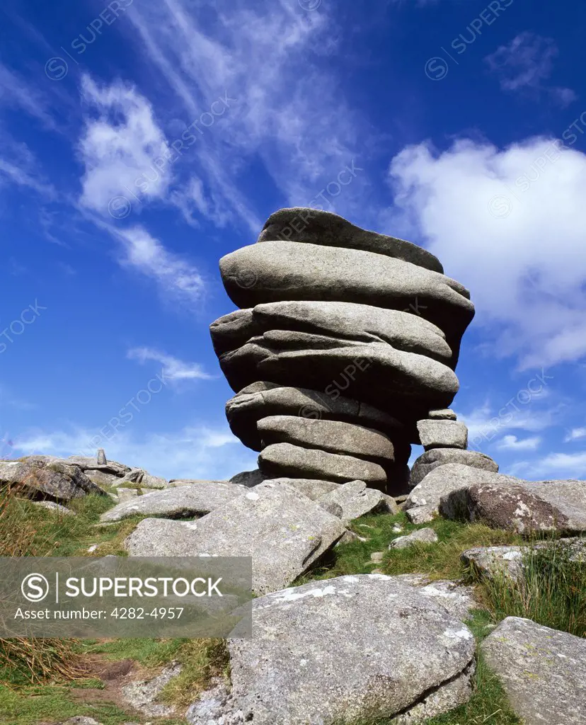 England, Cornwall, Minions. The Cheesewring on Stowe's Hill on Bodmin Moor near Minions.