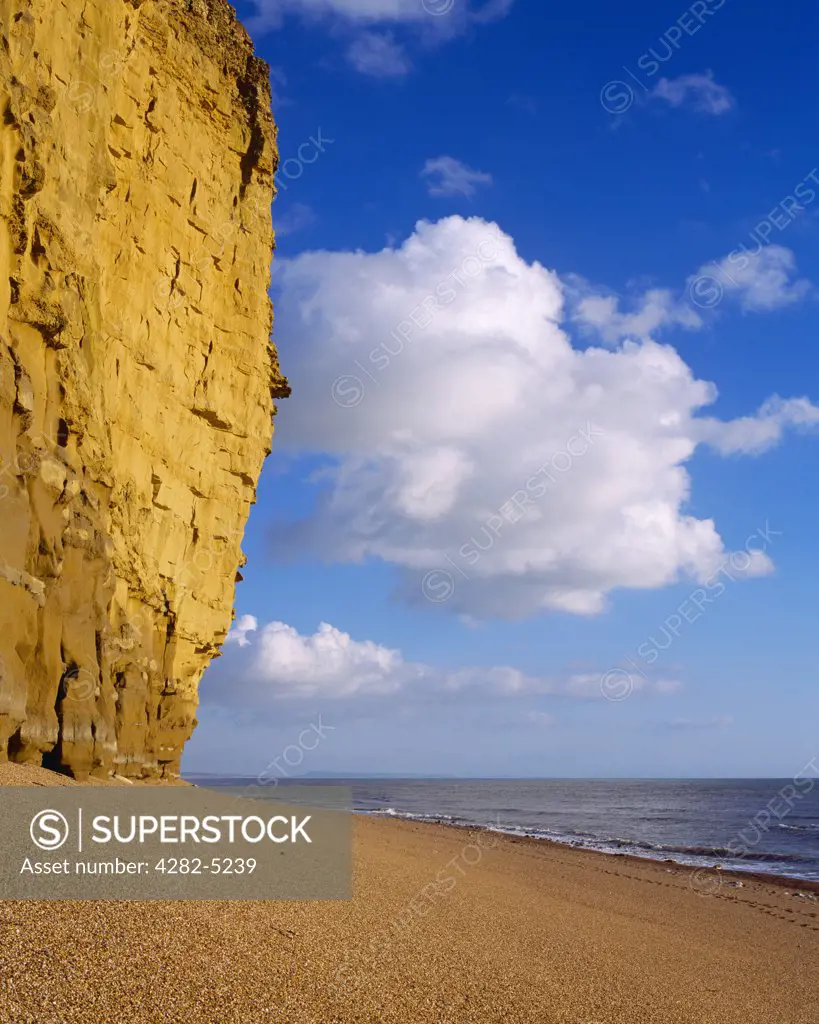 England, Dorset, Burton Bradstock. Burton Beach at Burton Bradstock on the Dorset Jurassic Coast, near Bridport.