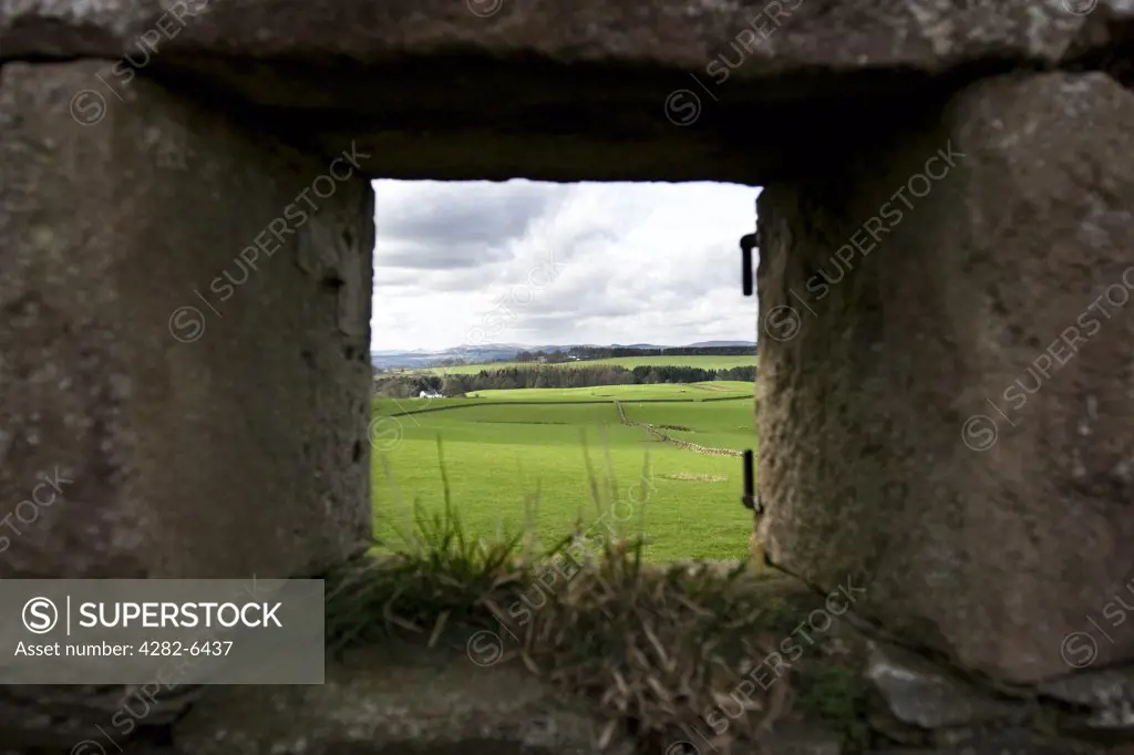 Scotland, Dumfries and Galloway, Drumlanrig. View from Drumlanrig Castle of the Country Estate in the heart of the beautiful Nithsdale countryside.