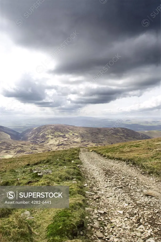 Scotland, Dumfries and Galloway, Drumlanrig. A rough track leading through the Queensberry Estate in the heart of the beautiful Nithsdale countryside.