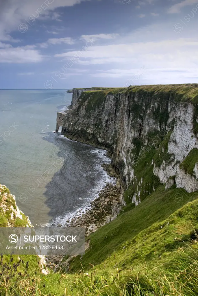 England, North Yorkshire, Bempton Cliffs. A view toward Bempton Cliffs on the North East coast of England.