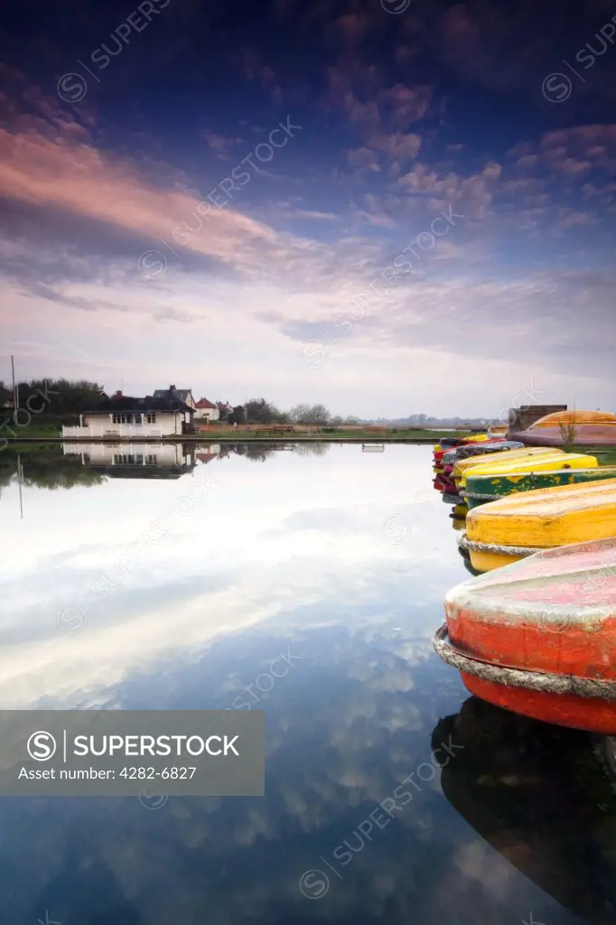 England, Suffolk, Southwold. Southwold boating lake and cafe.