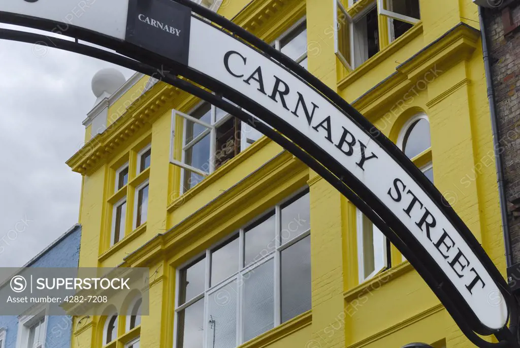 England, London, Carnaby Street. Carnaby Street signage.