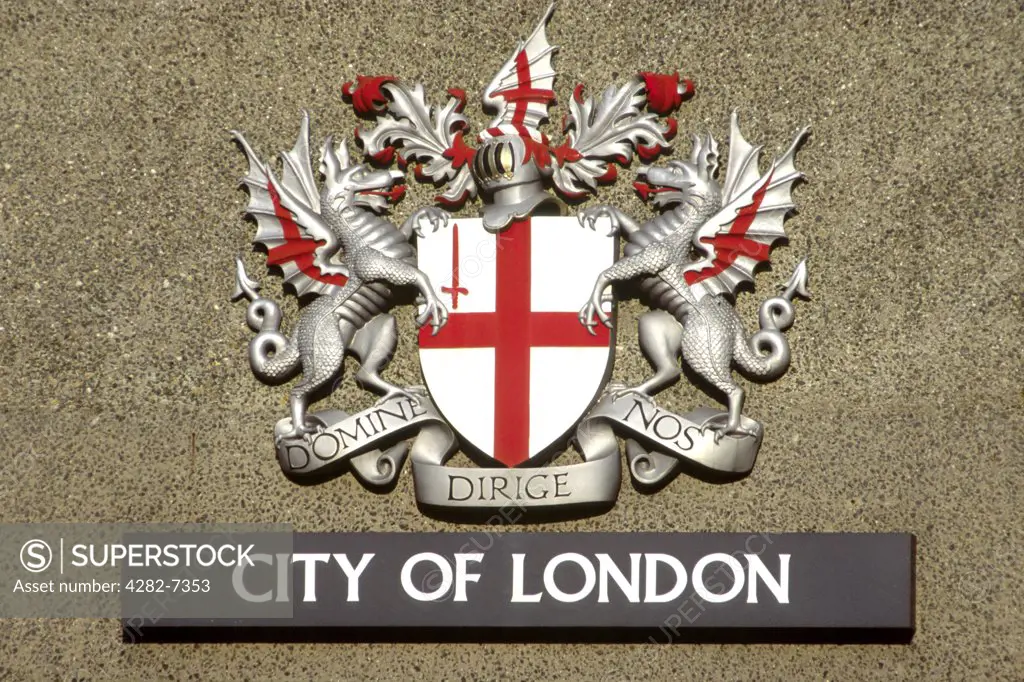 England, London, The City. The City of London crest.