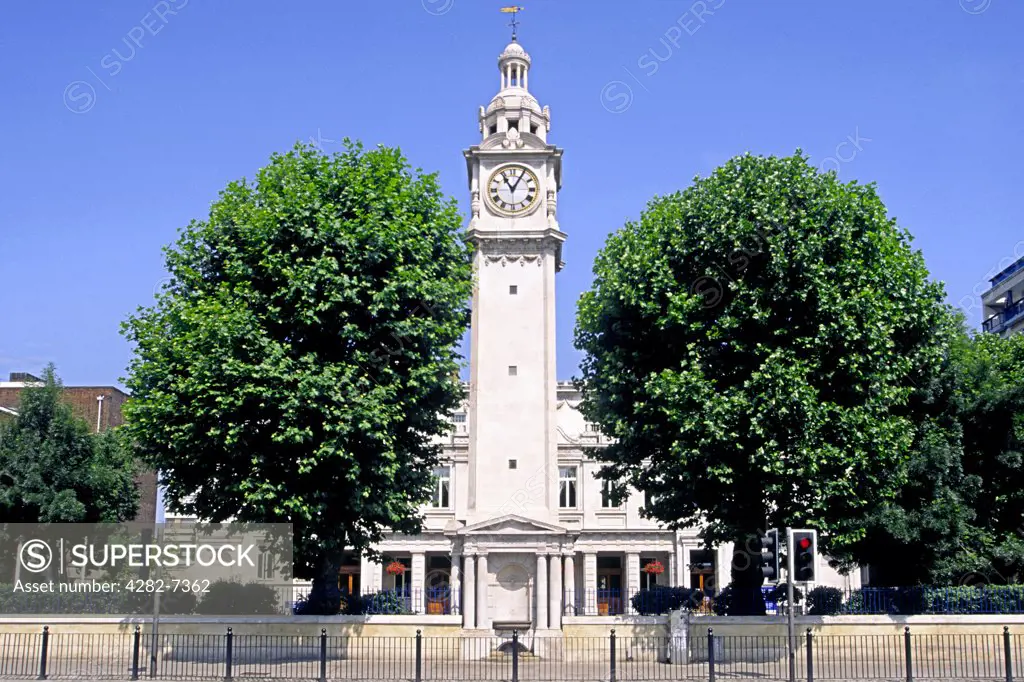 England, London, London. The clock tower of the People's palace.