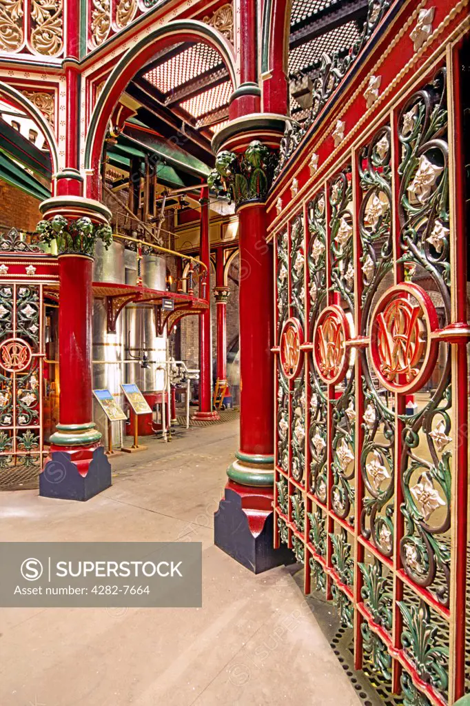England, London, Crossness. The ornate interior of the Victorian era Crossness Pumping station in East London.