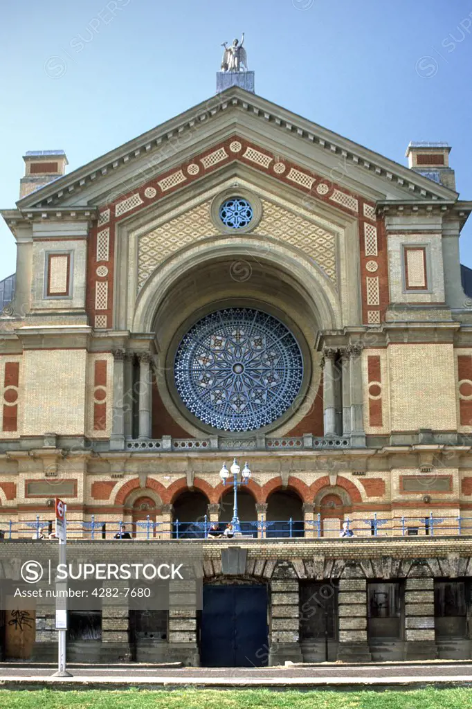 England, London, Muswell Hill. The facade of the Victorian Alexandra Palace in North London.