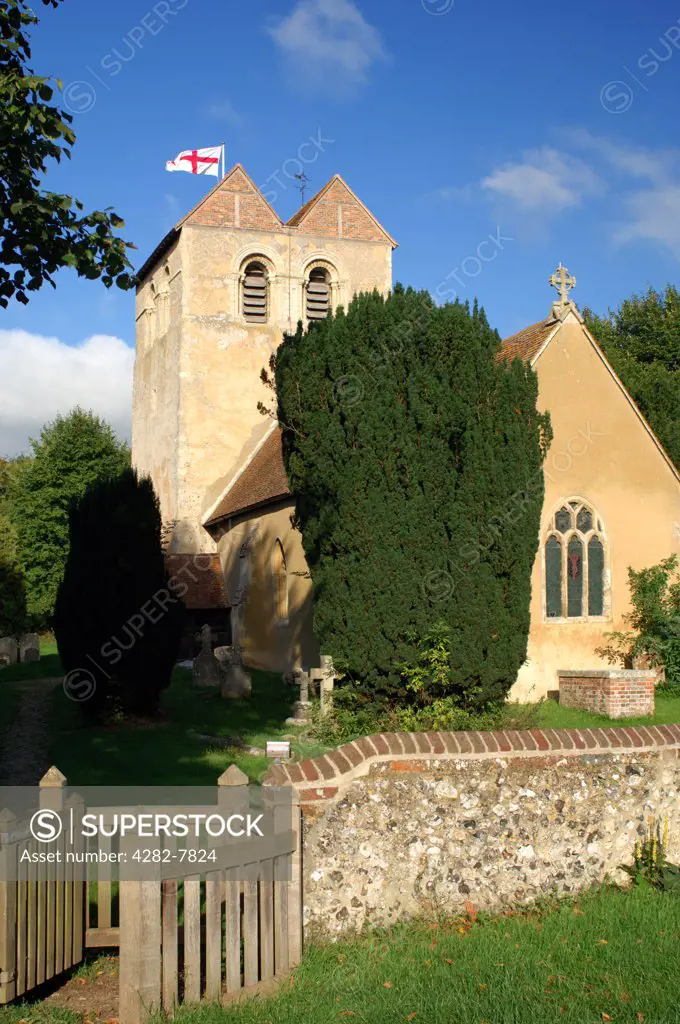 England, Buckinghamshire, Frieth. St John The Evangelist church in Frieth. Frieth lies on top of  'Frieth Hill', which is part of the chalk escarpments of the Chiltern Hills.