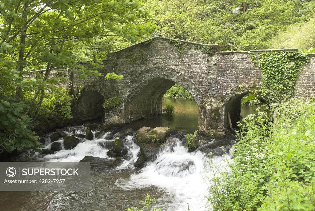England, Somerset, Exmoor National Park. Typical Exmoor bridge over the River Barle.