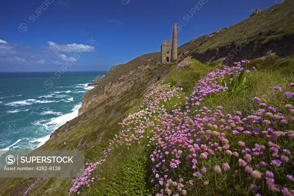 England, Cornwall, St Agnes. Towanroath Pumping Engine House at  Wheal Coates, a former tin mine situated on the north coast of Cornwall.