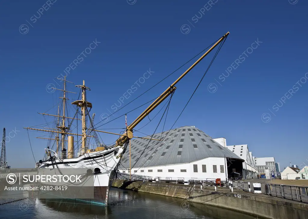England, Kent, Chatham. HMS Gannet, a Victorian naval sloop and now a visitor attraction at the Historic Dockyard Chatham.