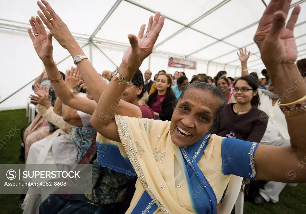 England, Essex, Southend-on-Sea. Devotees at a Ganesh Festival.