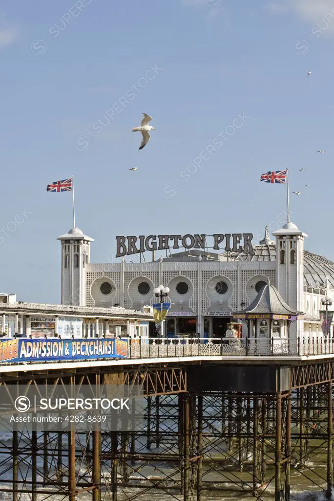 England, City of Brighton and Hove, Brighton. The Brighton Marine Palace and Pier, known as Palace Pier or Brighton Pier.