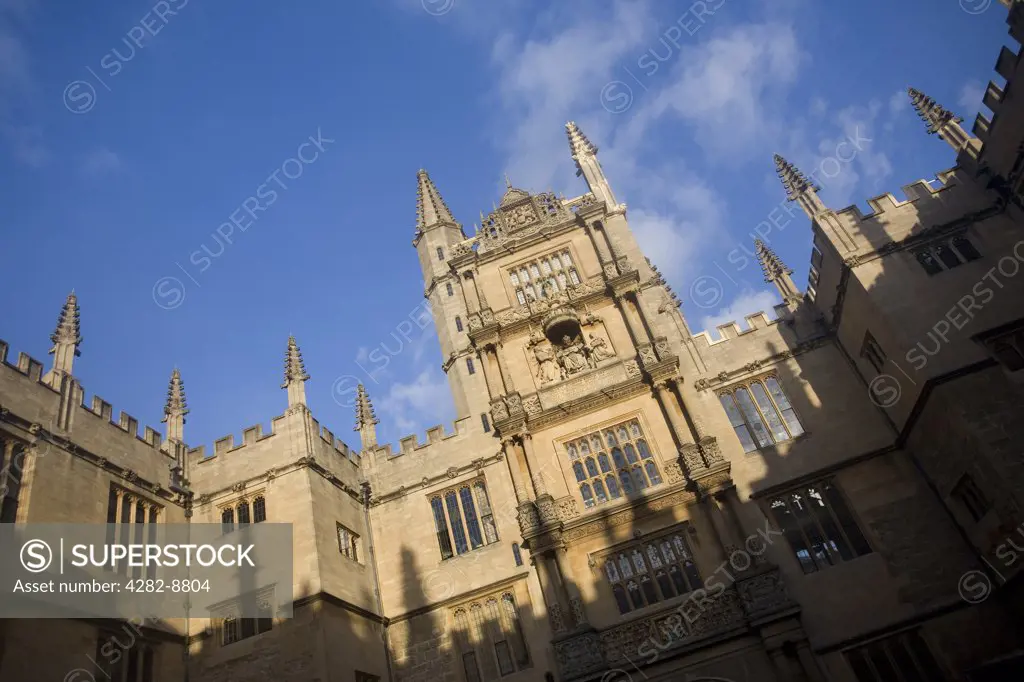 England, Oxfordshire, Oxford. The Bodleian Library, the main research library of Oxford University and one of the oldest libraries in Europe. It is one of six legal deposit libraries for works published in the UK.