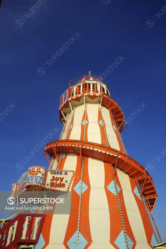 England, Dorset, Bournemouth. Price's Giant Helterskelter ride on Bournemouth Pier.