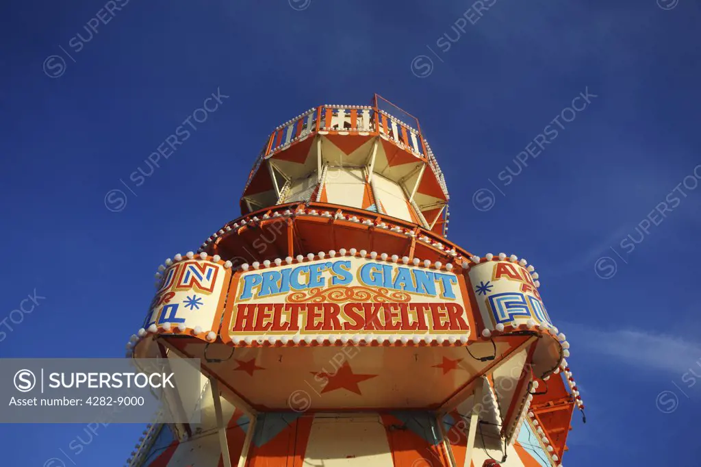 England, Dorset, Bournemouth. Price's Giant Helterskelter ride on Bournemouth Pier.