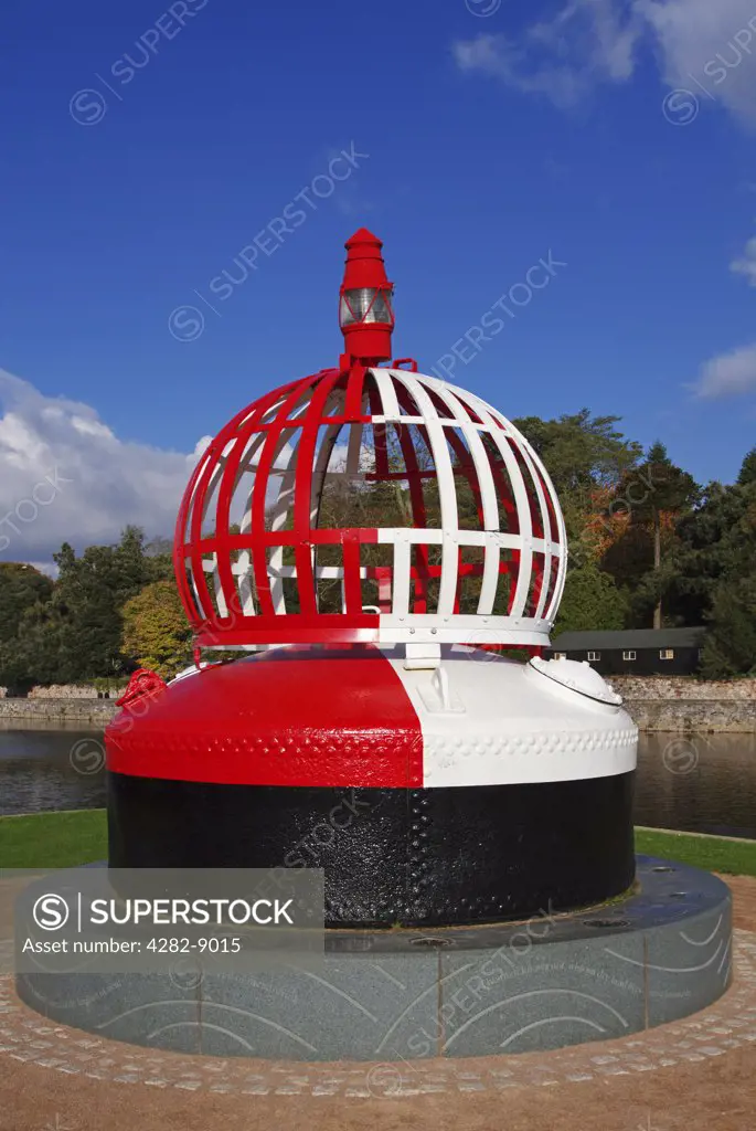 England, Devon, Exeter. Restored buoy on the quayside at the junction of the River Exe and the Exeter ship canal.