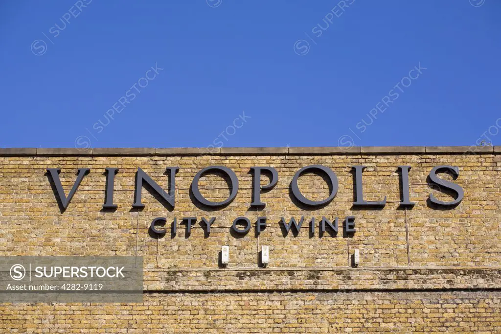 England, London, Southwark. Vinopolis, London's wine tasting destination. Visitors can experience wines from throughout the world on wine tours offered at this venue.