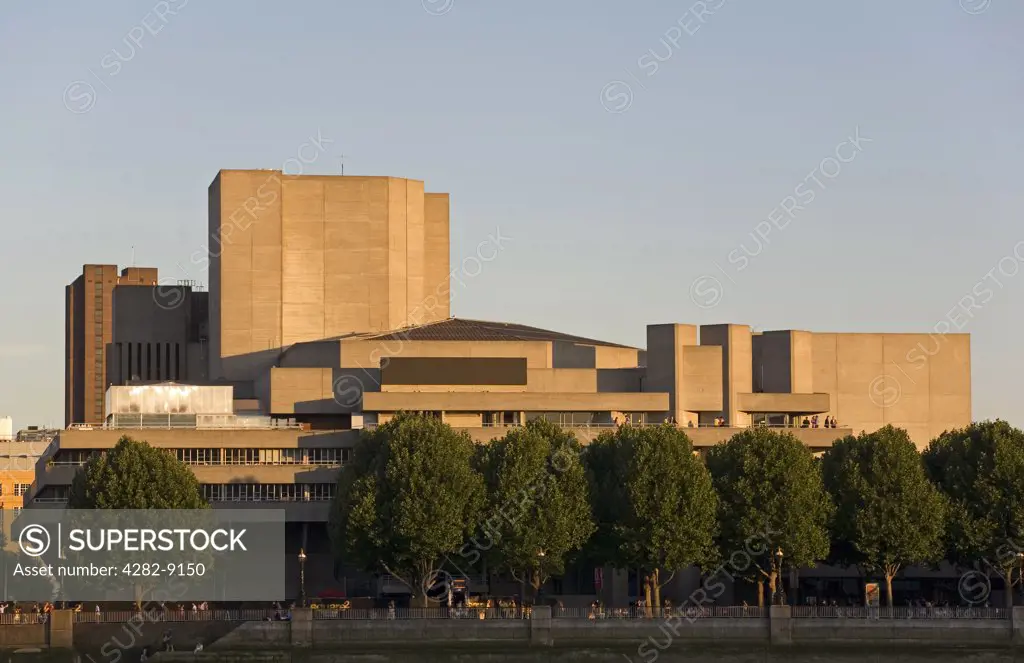 England, London, South Bank. The National Theatre on the South Bank of the River Thames.