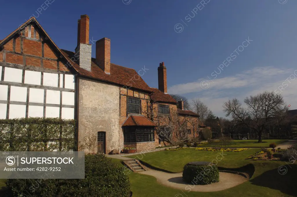 England, Warwickshire, Stratford upon Avon. New Place which was the site of the house where William Shakespeare died in Stratford upon Avon.