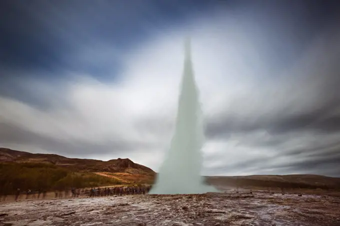 The geyser named Strokkur in Iceland.