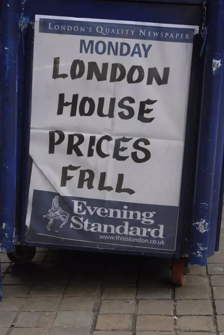 England, London, West End. A newspaper hoarding for the London Evening Standard.