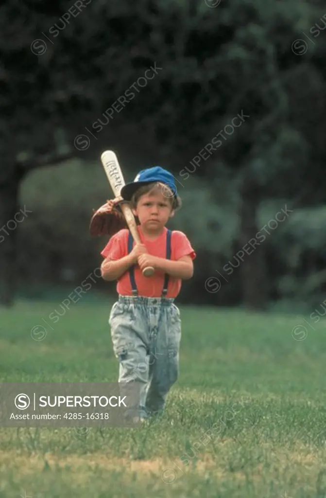 Child with baseball bat, MR