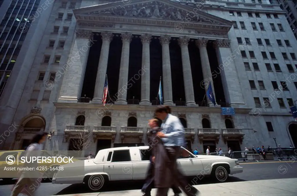 Wall Street and Stock Exchange in New York City