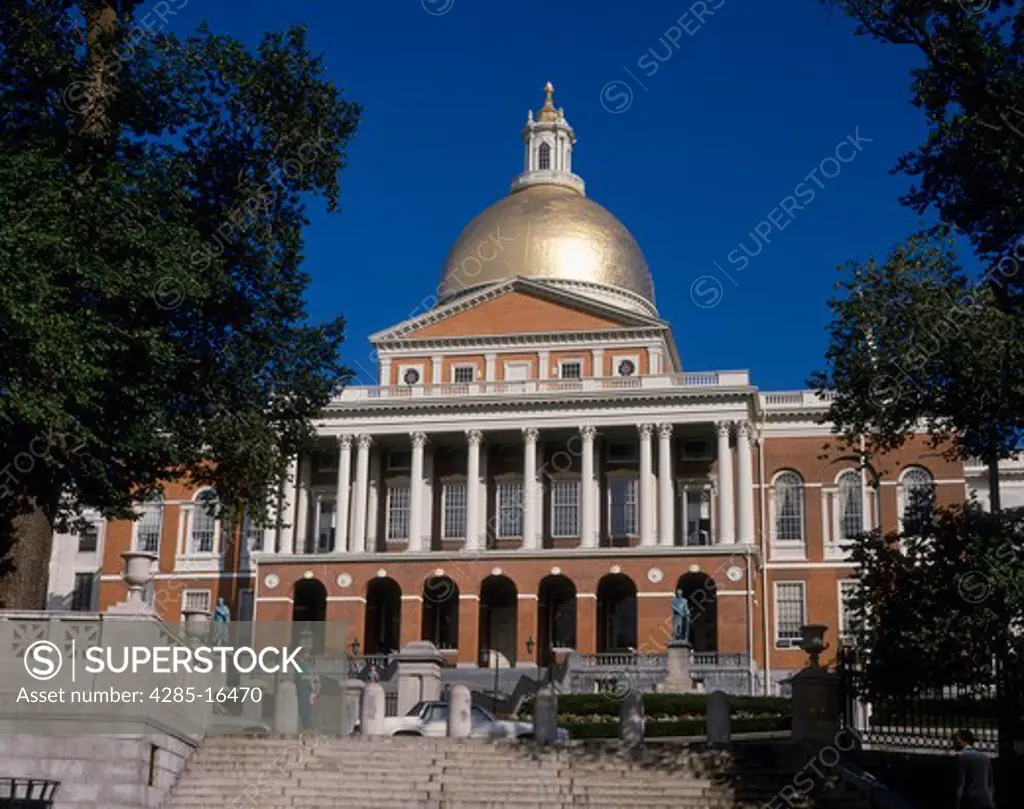 The State Capitol Building in Boston, Massachusetts