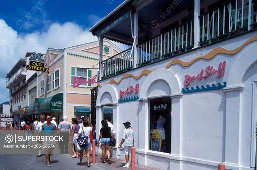 Front Street in Philipsburg, Sint Maarten, West Indies