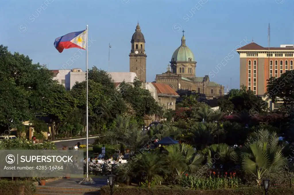 Fort Santiago and Manila Cathedral, Intramuros, Manila, Philippines