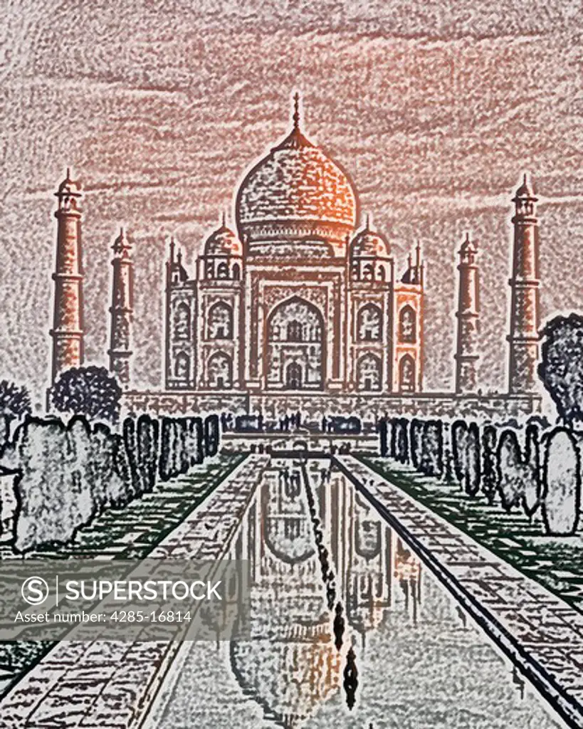 Abstract of Taj Mahal  in Agra, Uttar Pradesh, India built in the 17th Century by Emperor Shahjahan