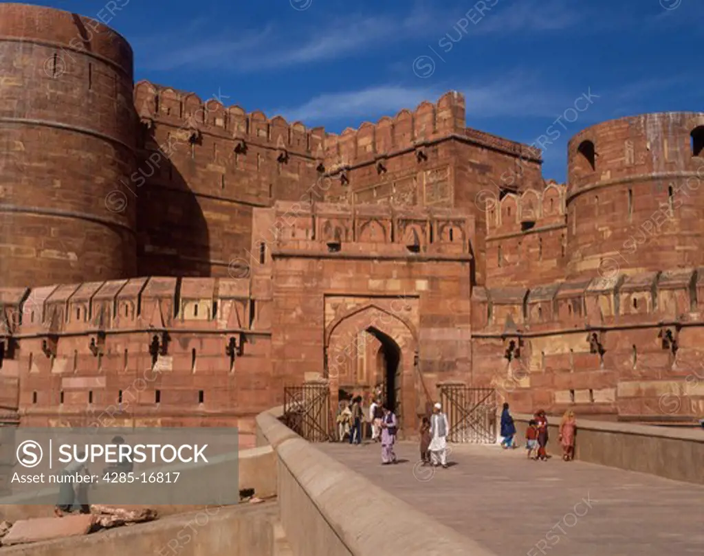 Red Fort of Indo - Persian ( Islamic ) Architecture in Agra, Uttar Pradesh, India