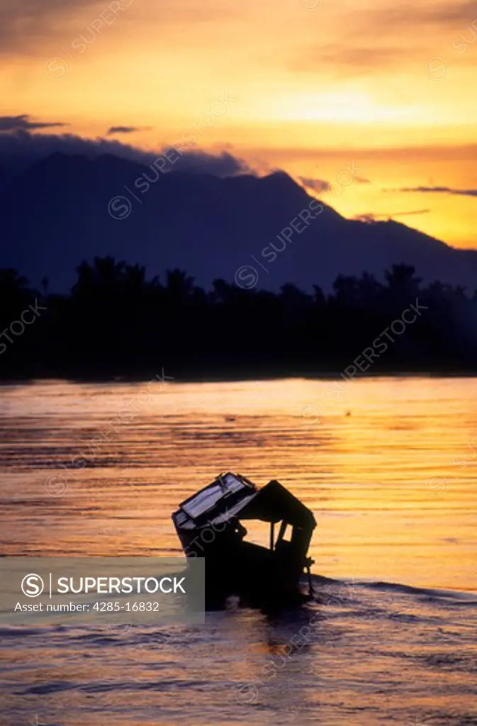 Local Transport Boat on Sarawak River, Kuching, Sarawak, Malaysia