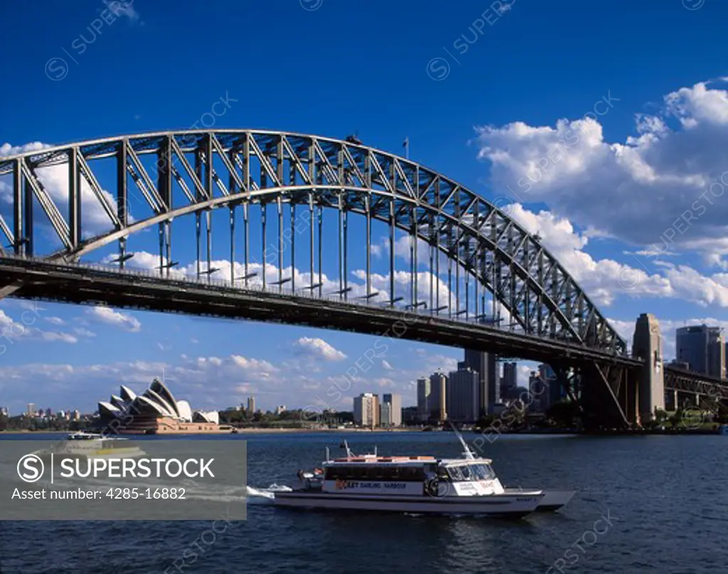 Opera House and Harbor Bridge, Sydney, New South Wales, Australia. Sailing Theme in Design